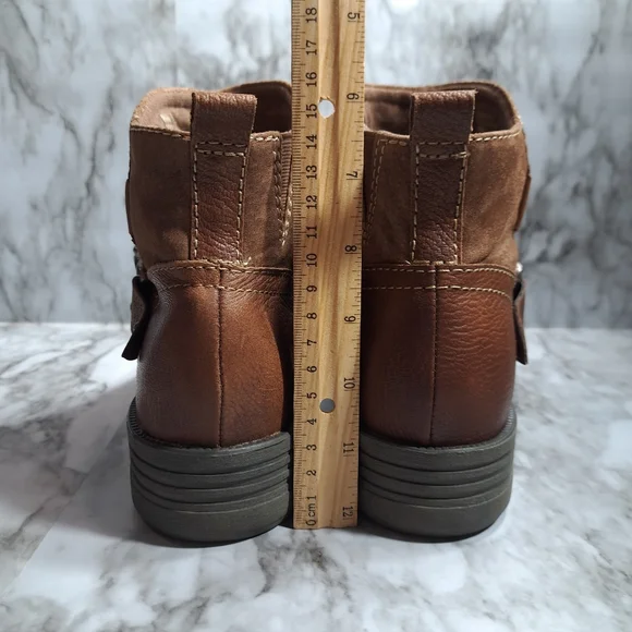 Earth Origins By Earth Women's Paris Ankle Boots Suede Leather Brown Size 9W - Picture 7 of 16